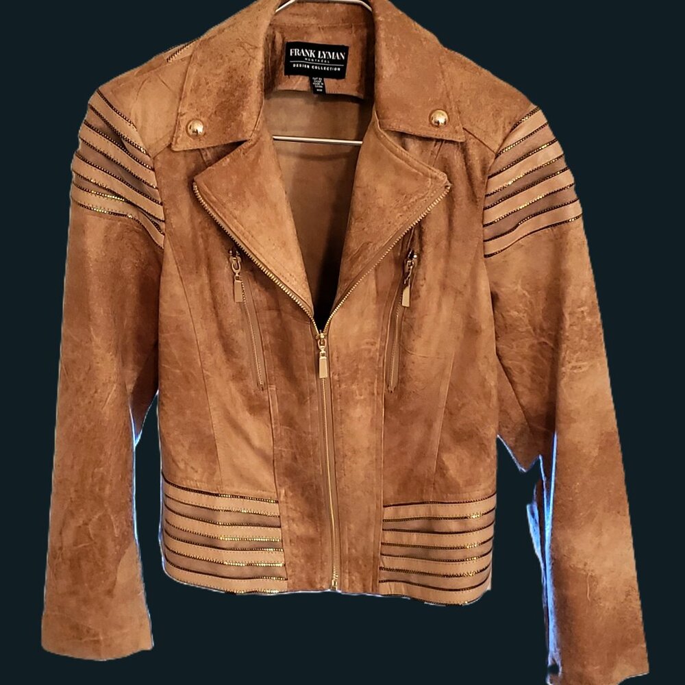 Frank Lyman | New Never Worn Chestnut Moto Jacket Wrinkle Resistant - Picture 12 of 16